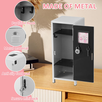 Iron Storage Box Dormitory Storage Cosmetics Paper Money Keys Bank Cards and Other Desktop Small Items Mini Locker Cabinet