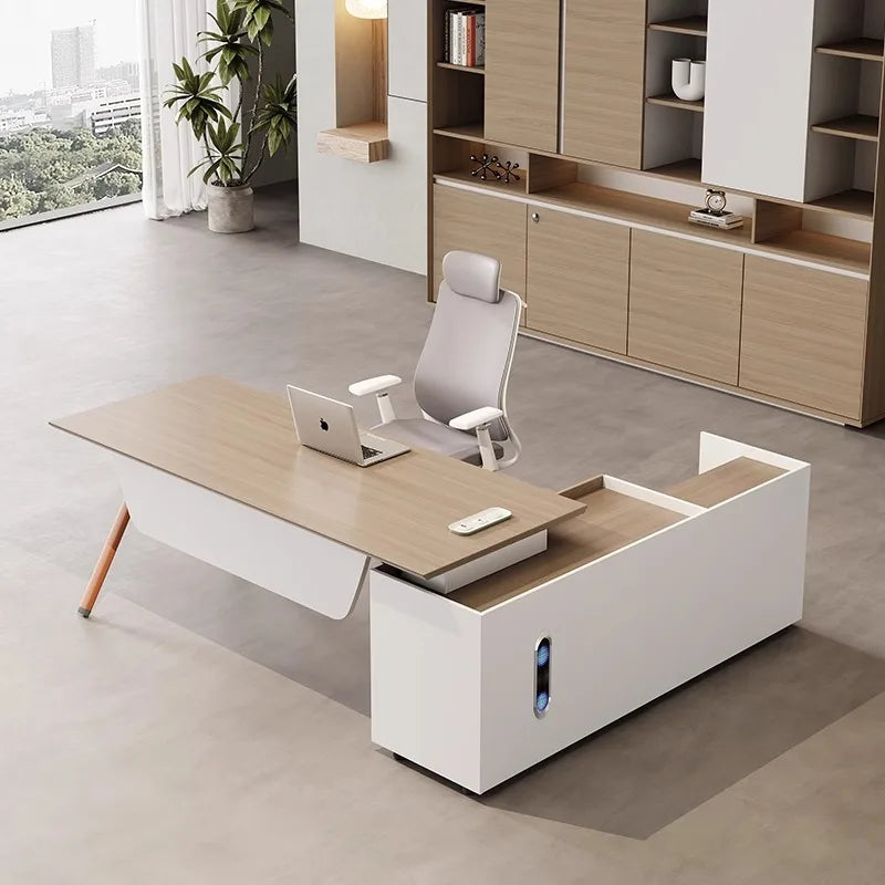 Mini CEO Luxury Office Furniture Modern Executive Desk Simple Director Table Solid Wood Modular Office Table Elegant Wooden