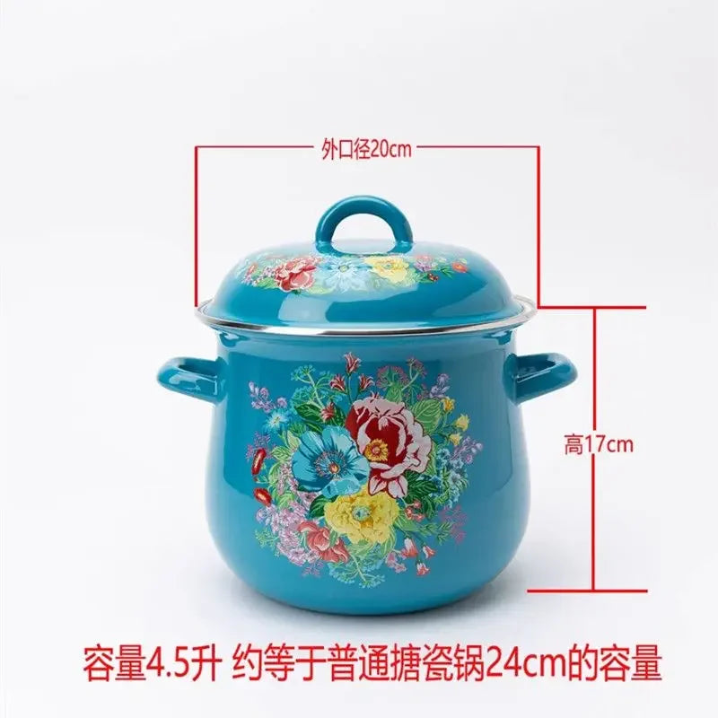 Enamel Thickened Soup Pot Boiling Noodles Boiling Water Stew Pot Household Kitchen Cookware Soup Stock Pot