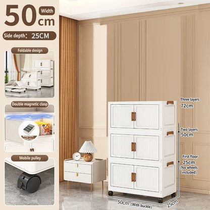Folding Storage Cabinet Multi-Scene Storage Cabinet Wall-Mounted Kitchen Bathroom Bedroom Living Room Organizer