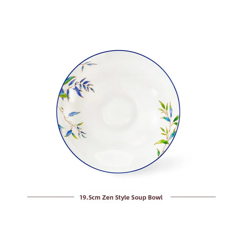 Miroco Luxury Porcelain Dinnerware Set Parrot Pattern Ele round Di Deep cm for Adult Home Use High Quali Bone China