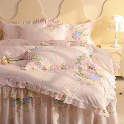 1pc Pure Cotton Duvet Cover Ruffles Quilt Cover Queen Size Comforter Cover Skin-friendly Bedding funda nordica (No Pillowcase)