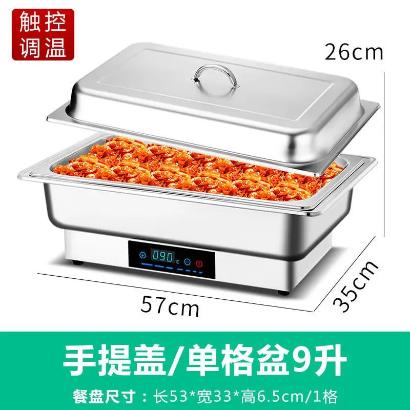 05110V US Stainless Steel Electric Heating Buffet Furnace Flap Square Furnace