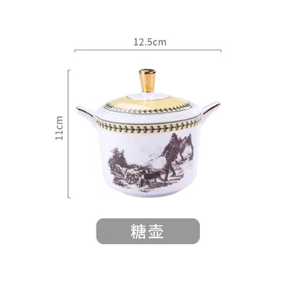 Nordic retro European tableware porcelain plates cups saucers pots high-end luxury sets creative home gifts
