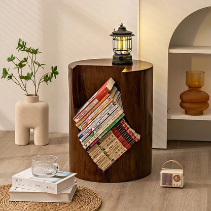 Scandinavian Shoe Bench Simple Creative Stump Side Table Storage Short Bookcase Wabi-sabi Tea Table Net Red Floor Corner Table