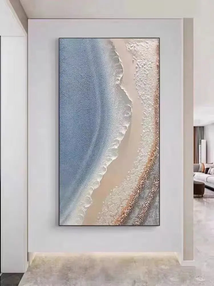 Pure White Textured Abstract Oil Painting Modern Simple And Elegant Wall Picture For Restaurant Framless Home Decoration Piece