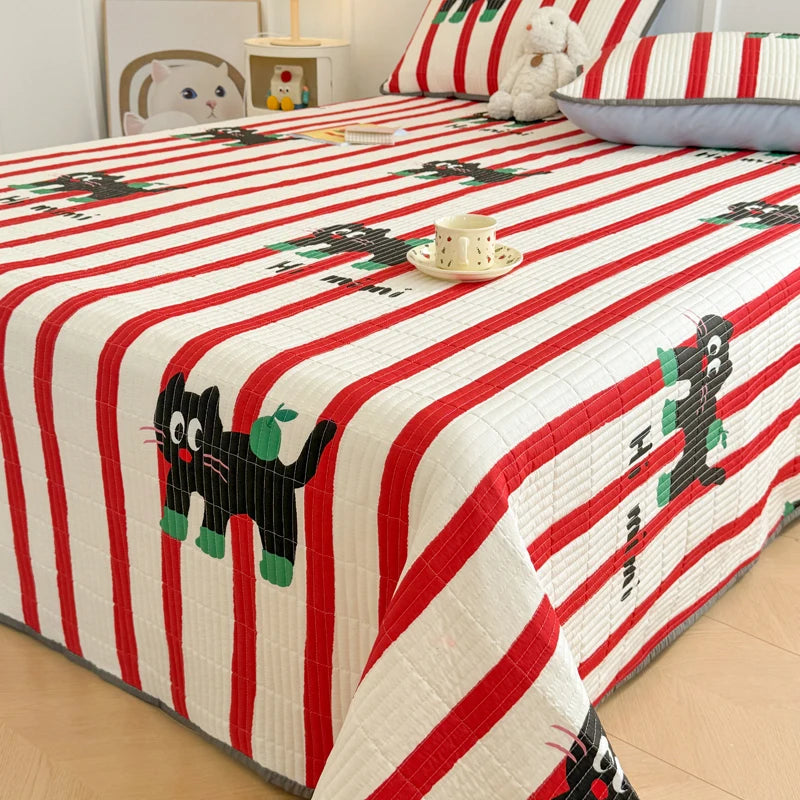 Skin-friendly Bed Cover Printed Bedspread Double Side Design Blanket Home Bedsheet Soft Bedspreads cubrecama (No Pillowcase)