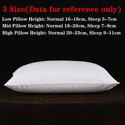 2Pcs 95% Goose Feather Down Pillows Neck Pillows for Sleeping 1 Pair Bed Pillow Inserts 100% Cotton Shell Standard Queen King