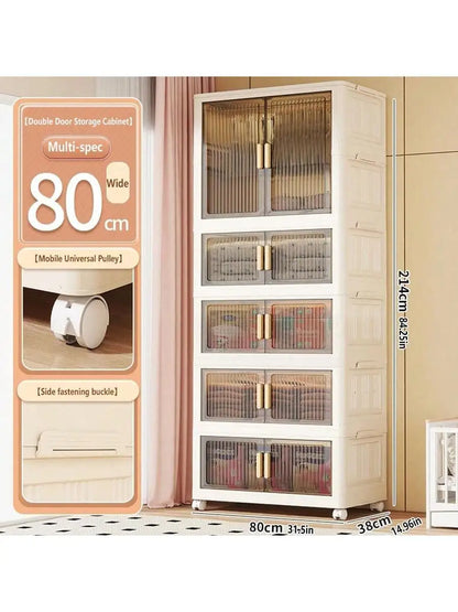 Large Capacity Multifunction Storage Cabinet Dustproof Wardrobe Folding Home Organization Solution
