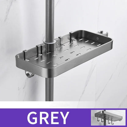 Aluminum Shower Storage Holder Rack Organizer Bathroom Shelf Shampoo Tray Stand No Drilling Floating Shelf For Wall Household It