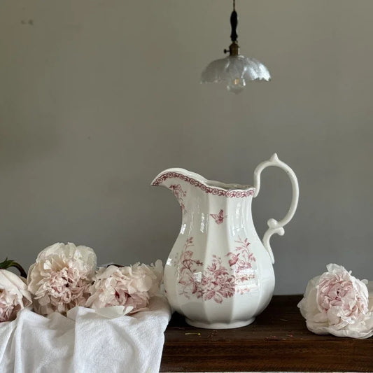 Nordic Retro Ceramic Vase Living Room Flower Arrangement Desktop Ornaments Vintage Living Room Bedroom Decoration Floral Ware