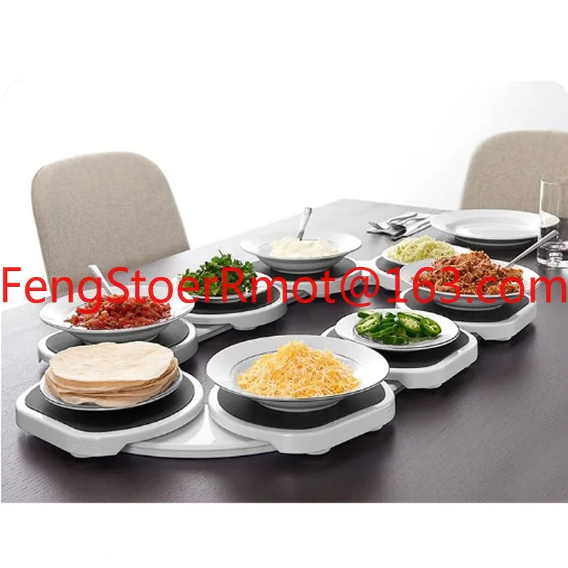 Stainless steel and plastic rotating tray rack, manual operation desktop