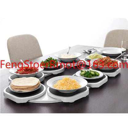 Stainless steel and plastic rotating tray rack, manual operation desktop
