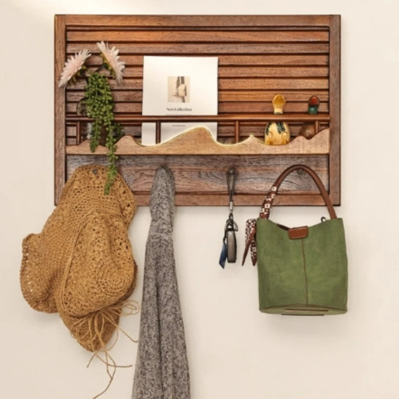 Decorative Wooden Electrical Meter Box Chinese Art Storage Rack Stylish Power Panel Wall Art for Home Use