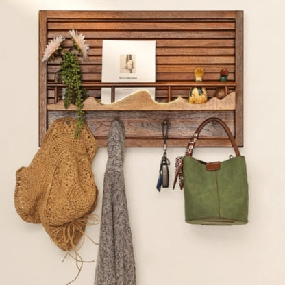 Decorative Wooden Electrical Meter Box Chinese Art Storage Rack Stylish Power Panel Wall Art for Home Use