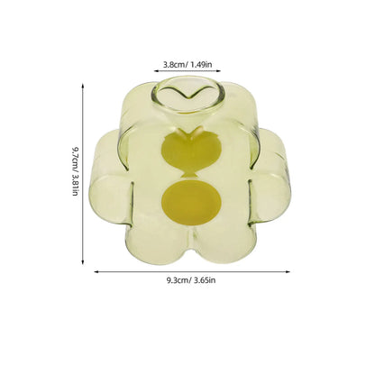 Glass Hydroponic Vase Flower-Shaped Transparent Design for Desktop Office Living Room Decor Centerpiece Tabletop Plant