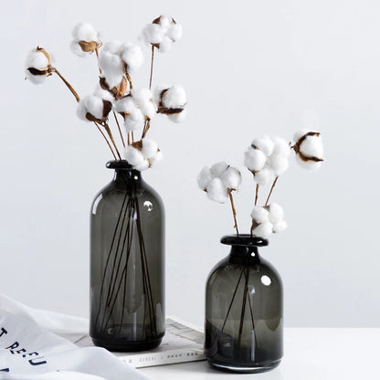 Nordic Glass Vase Black Flower Vases Home Decoration Accessories Living Room Decor Vase Decoration Household Transparent Vases