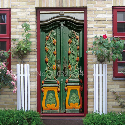 Arabic Style Door Sticker Self Adhesive Wallpaper Living Room Bedroom Decor Muslin Style Decal Door Cover Home Design Decoration