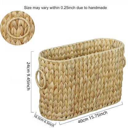 Toilet Paper Storage,Water Hyacinth Toilet Paper Baskets Bathroom Organizer,Large Toilet Paper Holder for up to 9 Mega Rolls,Bat