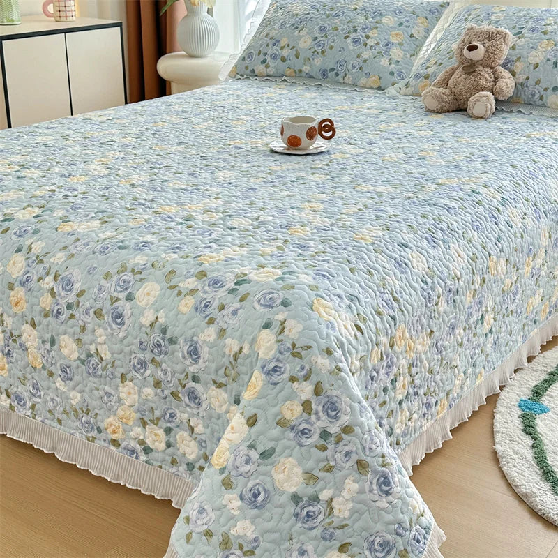 Thicken Bed Cover Floral Style Bedspread Home Bed Linen Double Bedspreads Adults Kids Room Bedsheet cubrecama (No Pillowcase)