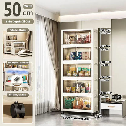 Multi-specification Large Capacity Storage Cabinet with Open Door Multifunction Foldable Closet Organizer Sundries Cabinet