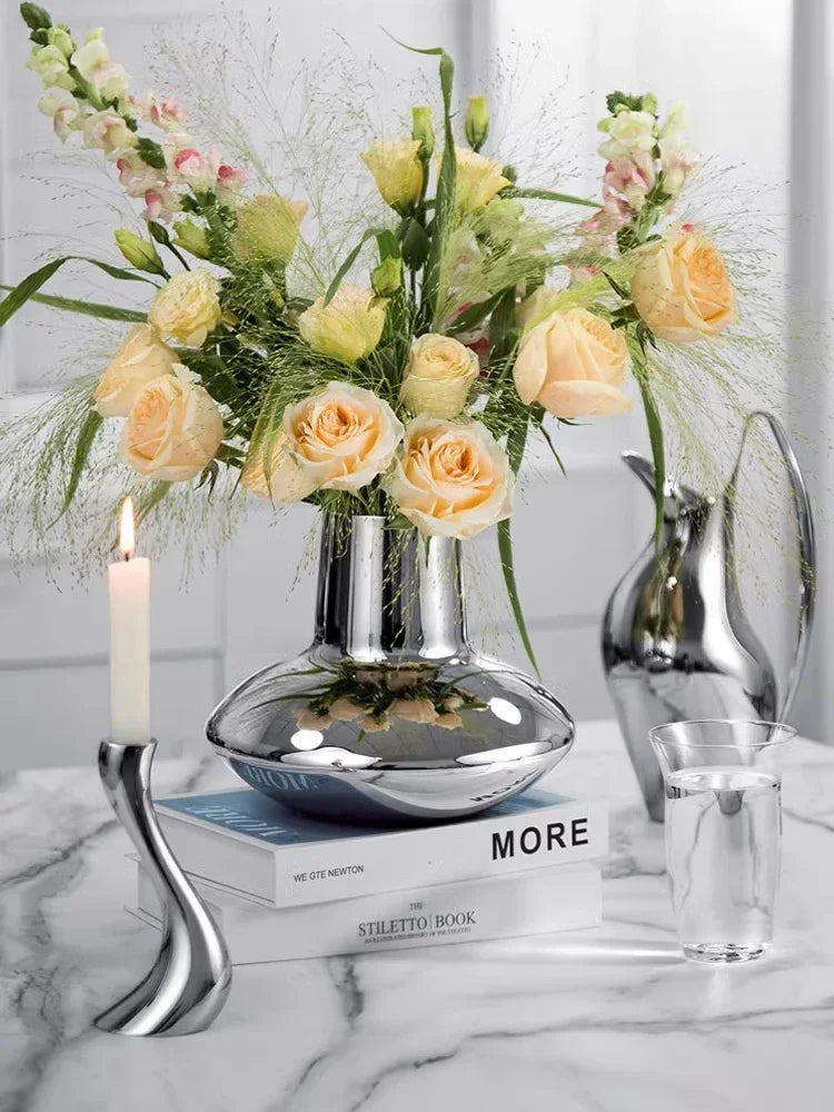 Stainless Steel Vase for Flowers Mini Vases for  Decoration Home Dinner Table Wedding Living Room Scandinavian Gifts