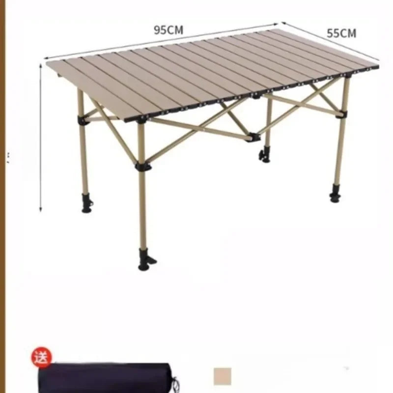 Picnic Camping Adjustable Lightweight Egg Roll Folding Table Outdoor Adjustable Table Camping Mesa Plegable Outdoor Furniture