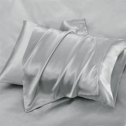 Mulberry Silk Bed Sheet Set with Fitted Sheet Flat Sheets Pillowcase Luxury Solid Color Bedding Sets Wrinkle-Free Antiallergic