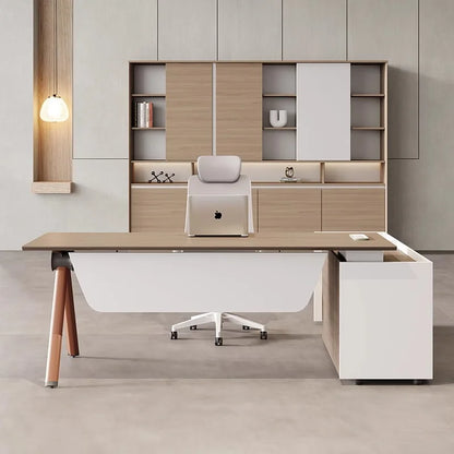 Mini CEO Luxury Office Furniture Modern Executive Desk Simple Director Table Solid Wood Modular Office Table Elegant Wooden