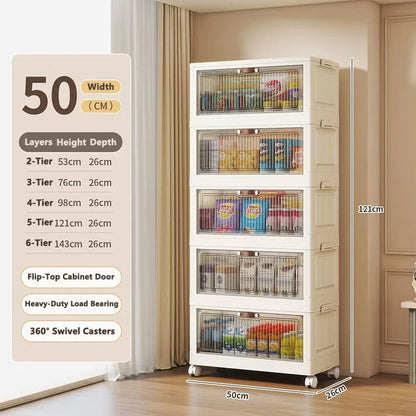 Transparent Foldable Storage Cabinet Large Capacity Refrigerator Storage Box Multi-Specification Multifunction Kitchen Organizer