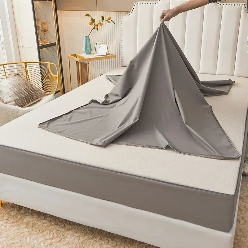 Waterproof Mattress Cover with Zipper 6-Sides All Inclusive Mattress Protector Bed Cover Anti-slip Fitted Bed Sheet Customizable