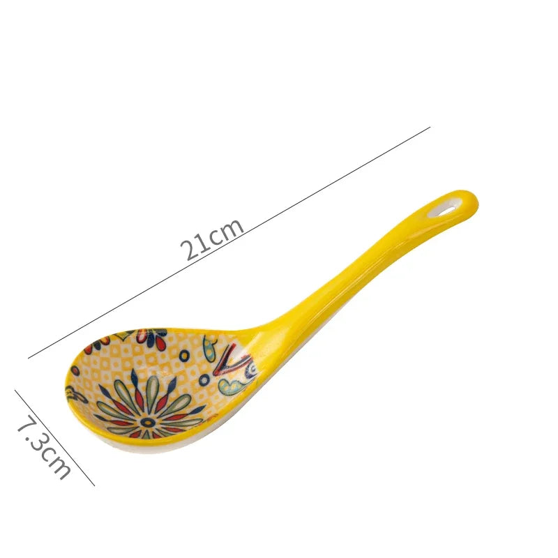Ceramic Tableware Set Rice Bowl Serving Plate Creative Cutlery Soup Plate Noodle Handle Bowl Sauce Dish Steak Salad Fruit Plate
