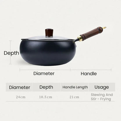 Easy to cook cast iron skillet cast iron pot keep warm Stirfry boil and simmer No picky pots and pans chrome Health Household