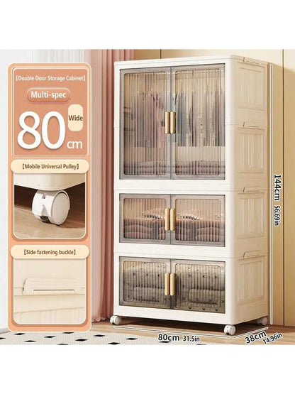 Large Capacity Multifunction Storage Cabinet Dustproof Wardrobe Folding Home Organization Solution