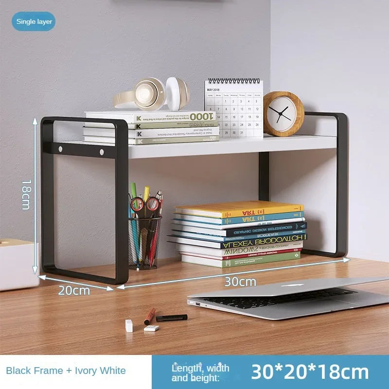 Shelf Desktop Storage  Bookshelf Student Document Shelf  Computer Racks Tiered Cabinet Office Accessories Stationery Holder