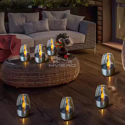 LED Solar Candles Light Flameless Rechargeable Night Light For Garden Decor Outdoor Wedding Party Waterproof Atmosphere Lamp