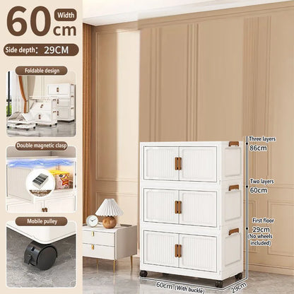 Folding Storage Cabinet Multi-Scene Storage Cabinet Wall-Mounted Kitchen Bathroom Bedroom Living Room Organizer