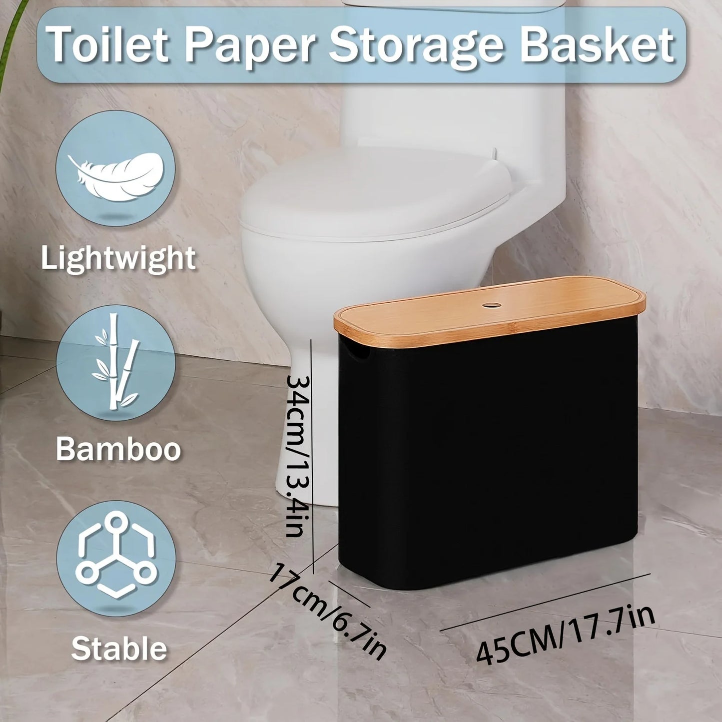 1 Roll Paper Storage Box, Large Capacity, Support Rod, Suitable For Toilet Paper Storage In The Bathroom