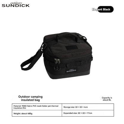 1 black/brown/Army green/camo optional camping insulated outdoor camping bowl cup storage bag