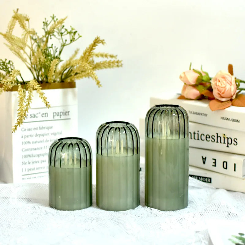 Flameless Candles with Remote, Set of 3 Glass Jar LED Candles  Φ 3" H 4" 5" 6", Candlelight for Home Fall Halloween Party Decor