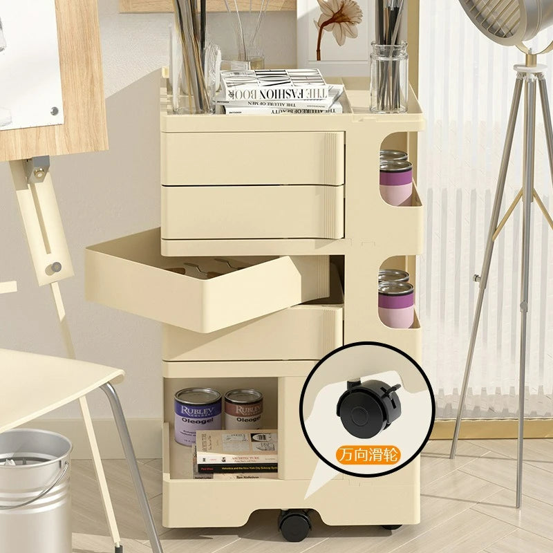 Rotating Storage Cabinet Home Storage Bedside Cabinet Large Capacity Floor-standing Snack Cabinet
