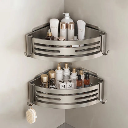 Elevated Bathroom Storage Rack Triangular Toilet No Drilling Corner Shower Hanging Shelf Wall Mounted Bathroom Accessory
