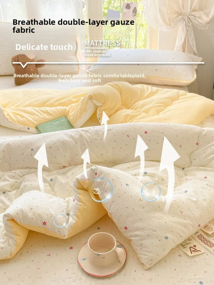 A-Class Double-Layer Thiened Warmth Blanket Core for Renting Houses Spring Autumn Winter Use Home Bedroom Dormi Four-Pi...