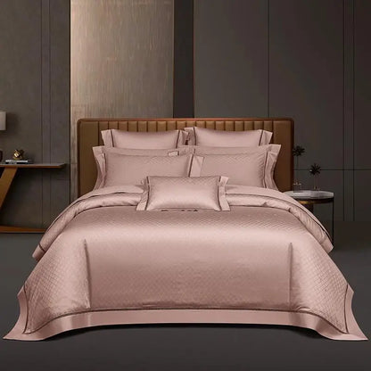 1000TC Egyptian Cotton Soft Silky Jacquard Wave Bedding Duvet Cover 4/7Pcs Boho Textured Comforter Cover Bed Sheet Pillowcases