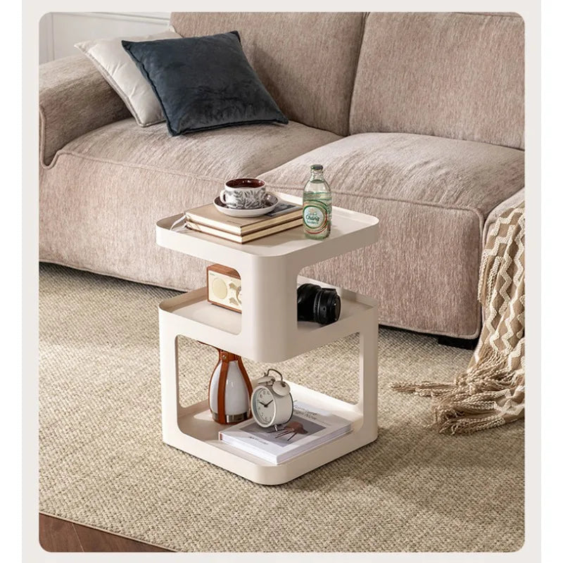 Nordic Minimalist Iron Frame Small Coffee Table Side Table Living Room Sofa Bedside Table Home Furniture Light Luxury Furniture