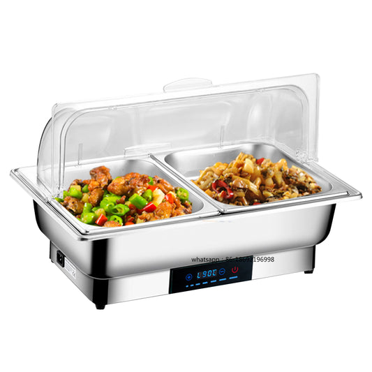 YITIAN 201 Stainless Steel PC Cover Buffet Set High Grade Food Warmer 9 Qt Electric Chafing Dish