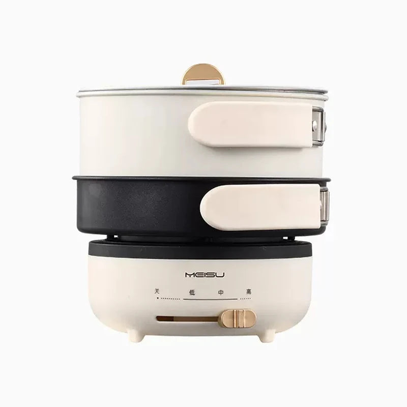 1.2L Folding Electric Cooking Pot Multifunctional Electric Hotpot Portable Travel Multicooker Split Type Pots Nonstick Pans 220V