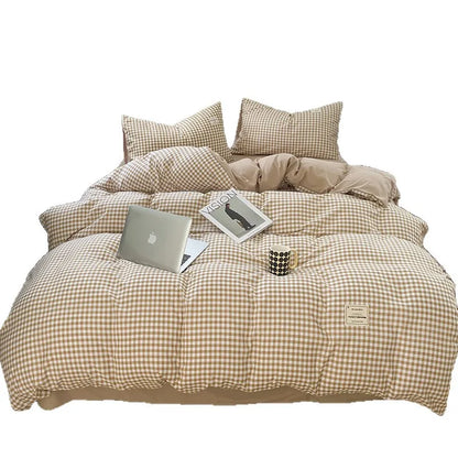 Bed Linen Sheets Duvet Cover Four-piece Set of Washed Cotton Bedding Quilt Covers Three-piece Set for Student Dormitories