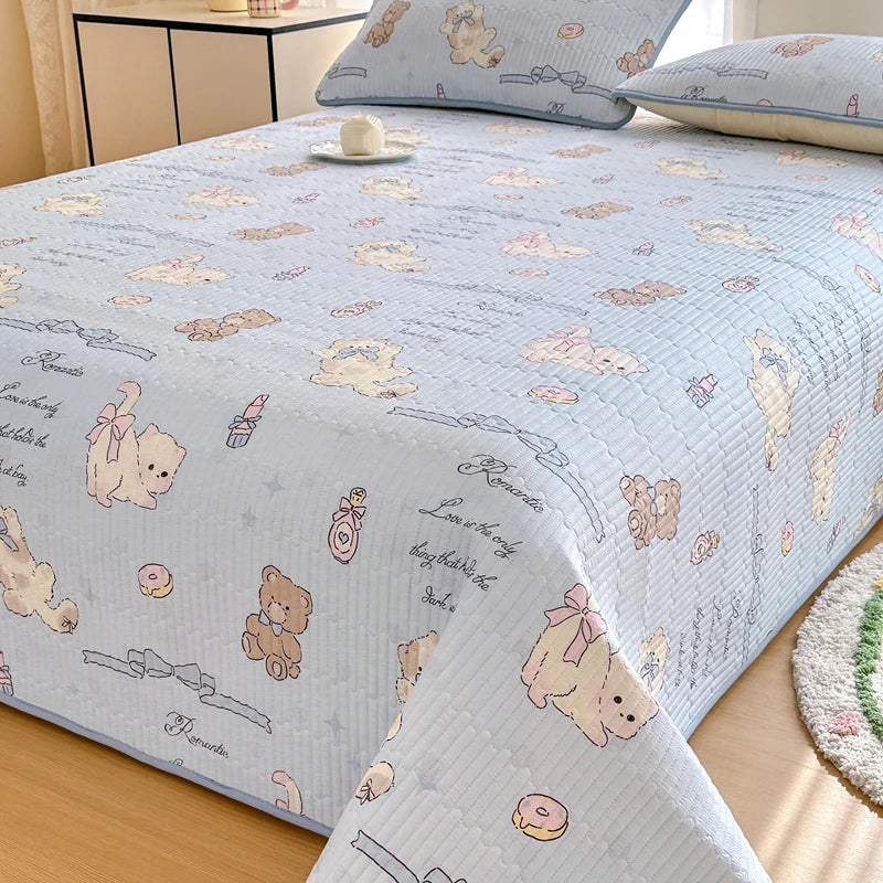 Bonenjoy 1pc Bedspread 100% Cotton Bed Cover Quilted Bed Linen Skin-friendly Bedsheet покрывало на кровать (No Pillowcase)