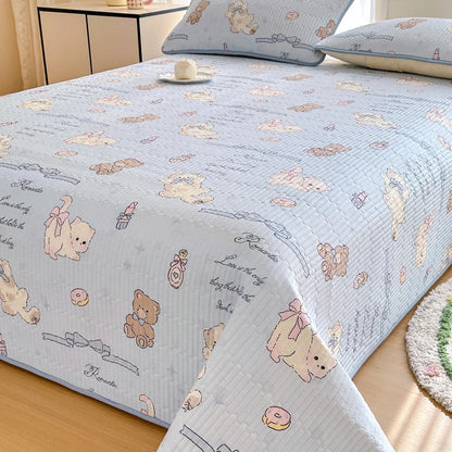 Bonenjoy 1pc Bedspread 100% Cotton Bed Cover Quilted Bed Linen Skin-friendly Bedsheet покрывало на кровать (No Pillowcase)